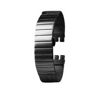 NBCNZCTSAS Correa de reloj de acero inoxidable sólido for hombre, pulsera de Metal de 19, 20 y 21mm, correa de malla, accesorios for reloj Swatch YCS YAS YGS IRONY(Schwarz,21mm)