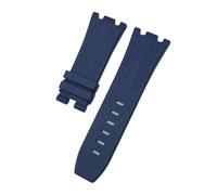 NBCNZCTSAS Correa de reloj de caucho fluorado FKM de 28 mm y 30 mm for AP Fit for cinturón Audemars Fit for Piguet Fit for ROYAL OAK OFFSHORE 15710 15703 Pulsera de correa de reloj(Blue,30MM_WITH SILV