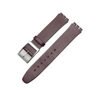 NBCNZCTSAS Correa de reloj de cuero, correa suave, pulsera de cuero hecha a mano de 17mm, apta for pulsera de muestra, pulsera de reloj de cuero negro y marrón(Brown)