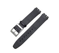 NBCNZCTSAS Correa de reloj de cuero, correa suave, pulsera de cuero hecha a mano de 17mm, apta for pulsera de muestra, pulsera de reloj de cuero negro y marrón(Schwarz)