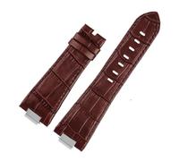 NBCNZCTSAS Correa de reloj de cuero for extremo convexo 1853, apta for la serie Tissot PRX, correa T137.407 T137.410, pulsera for hombre, pulsera for correa for muñeca, 26x12mm(A brown no clasp)