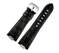 NBCNZCTSAS Correa de reloj de cuero for extremo convexo 1853, apta for la serie Tissot PRX, correa T137.407 T137.410, pulsera for hombre, pulsera for correa for muñeca, 26x12mm(A black silver)