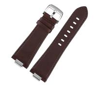 NBCNZCTSAS Correa de reloj de cuero for extremo convexo 1853, apta for la serie Tissot PRX, correa T137.407 T137.410, pulsera for hombre, pulsera for correa for muñeca, 26x12mm(B brown silver)