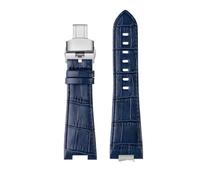 NBCNZCTSAS Correa de reloj de cuero for extremo convexo 1853, apta for la serie Tissot PRX, correa T137.407 T137.410, pulsera for hombre, pulsera for correa for muñeca, 26x12mm(A blue Folding)