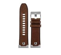 NBCNZCTSAS Correa de reloj de cuero Vintage for hombre y mujer, pulsera de gran tamaño for remaches de Metal marrón, 26mm, compatible for diésel DZ4476 1657 DZ4318(15 brown-silver pin)