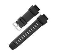 NBCNZCTSAS Correa de reloj de gel de sílice for hombre compatible for CASIO PROTREK PRG 250/260/270/550/500 PRW-3500/2500/5100 correas de reloj de 18MM(Black-silver)