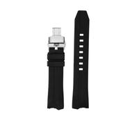 NBCNZCTSAS Correa de reloj de goma apta for Hamilton Adventure H24585331 24551331 H24595331 Elvis 80th correa de reloj for hombre 20mm(Black s folding)