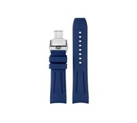 NBCNZCTSAS Correa de reloj de goma Arc apta for MIDO Helmsman TV M049.526A, correa de reloj deportiva negra y verde, pulsera de silicona for herramientas(Blue silvery)