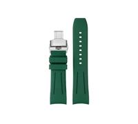 NBCNZCTSAS Correa de reloj de goma Arc apta for MIDO Helmsman TV M049.526A, correa de reloj deportiva negra y verde, pulsera de silicona for herramientas(Green silvery)
