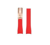 NBCNZCTSAS Correa de reloj de goma de silicona for Rolex Fit for Daytona Fit for Submariner Yacht Master 20 mm Color sólido Negro Azul Rojo Verde Blanco Marrón Correa de reloj(Red-rose gold)