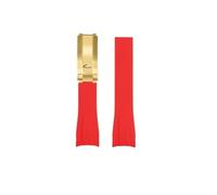 NBCNZCTSAS Correa de reloj de goma de silicona for Rolex Fit for Daytona Fit for Submariner Yacht Master 20 mm Color sólido Negro Azul Rojo Verde Blanco Marrón Correa de reloj(Red-gold)