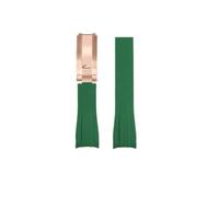 NBCNZCTSAS Correa de reloj de goma de silicona for Rolex Fit for Daytona Fit for Submariner Yacht Master 20 mm Color sólido Negro Azul Rojo Verde Blanco Marrón Correa de reloj(Green-rose gold)