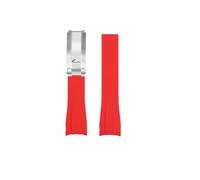 NBCNZCTSAS Correa de reloj de goma de silicona for Rolex Fit for Daytona Fit for Submariner Yacht Master 20 mm Color sólido Negro Azul Rojo Verde Blanco Marrón Correa de reloj(Red-silver)