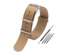 NBCNZCTSAS Correa de reloj de lona de nailon universal for DW Fit for Briston Fit for Rolex 18 mm 20 mm 22 mm Negro Rojo Verde Caqui Azul Deportes Hombres y mujeres Correa de reloj(Khaki-S pin,20mm)