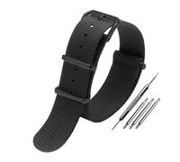 NBCNZCTSAS Correa de reloj de lona de nailon universal for DW Fit for Briston Fit for Rolex 18 mm 20 mm 22 mm Negro Rojo Verde Caqui Azul Deportes Hombres y mujeres Correa de reloj(Black-B pin,22mm)