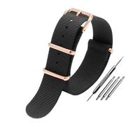 NBCNZCTSAS Correa de reloj de lona de nailon universal for DW Fit for Briston Fit for Rolex 18 mm 20 mm 22 mm Negro Rojo Verde Caqui Azul Deportes Hombres y mujeres Correa de reloj(Black-RG pin,18mm)