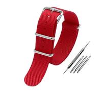 NBCNZCTSAS Correa de reloj de lona de nailon universal for DW Fit for Briston Fit for Rolex 18 mm 20 mm 22 mm Negro Rojo Verde Caqui Azul Deportes Hombres y mujeres Correa de reloj(Red-S pin,20mm)
