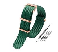 NBCNZCTSAS Correa de reloj de lona de nailon universal for DW Fit for Briston Fit for Rolex 18 mm 20 mm 22 mm Negro Rojo Verde Caqui Azul Deportes Hombres y mujeres Correa de reloj(Green-RG pin,22mm)