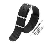 NBCNZCTSAS Correa de reloj de lona de nailon universal for DW Fit for Briston Fit for Rolex 18 mm 20 mm 22 mm Negro Rojo Verde Caqui Azul Deportes Hombres y mujeres Correa de reloj(Black-S pin,22mm)