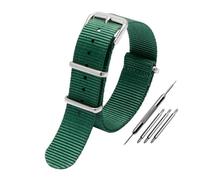 NBCNZCTSAS Correa de reloj de lona de nailon universal for DW Fit for Briston Fit for Rolex 18 mm 20 mm 22 mm Negro Rojo Verde Caqui Azul Deportes Hombres y mujeres Correa de reloj(Green-S pin,22mm)