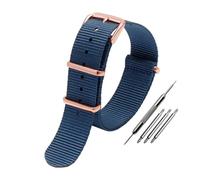 NBCNZCTSAS Correa de reloj de lona de nailon universal for DW Fit for Briston Fit for Rolex 18 mm 20 mm 22 mm Negro Rojo Verde Caqui Azul Deportes Hombres y mujeres Correa de reloj(Blue-RG pin,18mm)