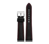 NBCNZCTSAS Correa de reloj de nailon for parte inferior de cuero for hombre, correa de reloj de 20, 21, 22 y 24mm apta for Tag Heuer F1, serie Carrera Aquaracer(Black red-S pin,21mm)