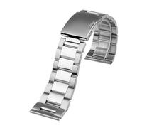 NBCNZCTSAS Correa de reloj de pulsera for esfera grande diésel de 26mm y 28mm for siete viernes, correa de reloj for hebilla plegable de acero inoxidable sólido de Metal de gran tamaño for hombre(Silv
