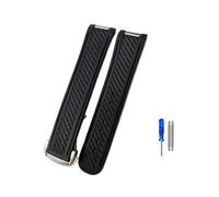 NBCNZCTSAS Correa de reloj de silicona de caucho de 20 mm for Omega Fit for Seamaster 300 AT150 Aqua Terra Ultra Light 8900 Pulseras de correa de reloj for hebilla de acero(Schwarz,20mm NO Buckle)