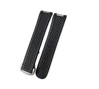 NBCNZCTSAS Correa de reloj de silicona de caucho de 20 mm for Omega Fit for Seamaster 300 AT150 Aqua Terra Ultra Light 8900 Pulseras de correa de reloj for hebilla de acero(Black-White Line,20mm NO Bu