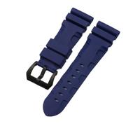 NBCNZCTSAS Correa de reloj de silicona de goma natural, 22mm, 24mm, 26mm, apta for Panerai, compatible for Luminor PAM441, negro, azul, naranja, herramientas for correa de reloj deportivo(Blue-silver,