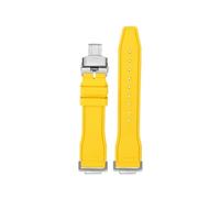 NBCNZCTSAS Correa de reloj de silicona y caucho de flúor for hombre, pulsera suave de Color puro, verde menta, compatible for CASIO, G-SHOCK DW5600 DW5610(Yellow-Silver)