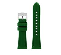 NBCNZCTSAS Correa de silicona suave de gran tamaño for hombre, pulsera de 24 y 26mm apta for reloj Panerai Diesel DZ4318 4476 4323, accesorios de pulsera(Green silver pin,26mm)