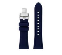 NBCNZCTSAS Correa de silicona suave de gran tamaño for hombre, pulsera de 24 y 26mm apta for reloj Panerai Diesel DZ4318 4476 4323, accesorios de pulsera(Blue silver Folding,26mm)
