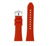 NBCNZCTSAS Correa de silicona suave de gran tamaño for hombre, pulsera de 24 y 26mm apta for reloj Panerai Diesel DZ4318 4476 4323, accesorios de pulsera(Red silver pin,24mm)