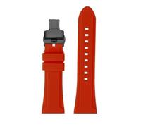 NBCNZCTSAS Correa de silicona suave de gran tamaño for hombre, pulsera de 24 y 26mm apta for reloj Panerai Diesel DZ4318 4476 4323, accesorios de pulsera(Red Black Folding,24mm)