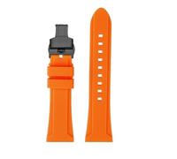 NBCNZCTSAS Correa de silicona suave de gran tamaño for hombre, pulsera de 24 y 26mm apta for reloj Panerai Diesel DZ4318 4476 4323, accesorios de pulsera(Orange black Folding,24mm)