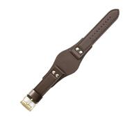 NBCNZCTSAS Correas de reloj de cuero transpirables y respetuosas for la piel aptas for Fossil Ch2564 Ch2565 Ch2891 Ch3051 Series Correa 22mm(Brown(PW)-Golden-K8)