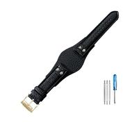 NBCNZCTSAS Correas de reloj de cuero transpirables y respetuosas for la piel aptas for Fossil Ch2564 Ch2565 Ch2891 Ch3051 Series Correa 22mm(Black(LZ)-Golden-K8)