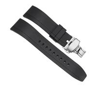 NBCNZCTSAS Correas de reloj universales de silicona duraderas y resistentes al desgaste Correa suave y cómoda 20 22 24 mm(Black-Steel-B1,22mm)