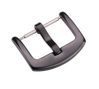 NBCNZCTSAS Hebilla de correa de reloj de acero inoxidable for hombre y mujer, hebilla de correa de reloj de plata, negro y dorado, accesorios de correa de 16mm, 18mm, 20mm, 22mm y 24mm(Black polished,