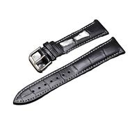 NBCNZCTSAS Mira la banda Mira cinturones de correas de cuero 14 mm de 18 mm 20 mm 22 mmmm hombres de correa(Black white line,14mm)