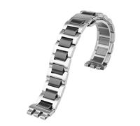 NBCNZCTSAS Pulsera de 17-19MM adecuada for reloj Swatch de cerámica y acero fino YVS434G YCS485GC | 511GC | Cadena de reloj 410GX for hombres y mujeres(Silver-black,19mm)