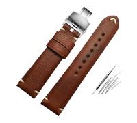 NBCNZCTSAS Pulsera de 20 mm y 22 mm apta for TUDOR en forma for Seiko en forma for Hamilton L-ongines Correa de reloj for hombre Reloj vintage marrón y gris(Browm-silver-b,20mm)