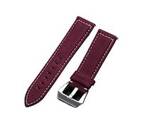 NBCNZCTSAS Pulsera de banda de cuero Black Blue marrón vintage Matte Store for mujer Hombres 18 mm 20 mm 22 mm de 24 mm MUBILIDAD DE MULTA(Red,18mm)