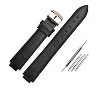 NBCNZCTSAS Pulsera de cuero vintage for boca convexa de 10 mm apta for Casio Sheen3034 Cómoda cadena de reloj de cuero de vaca hecha a mano apta for mujer Hebilla(Black rose buckle)