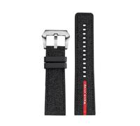 NBCNZCTSAS Pulsera de silicona de lona de 24mm apta for Panerai Stealth PAM1391/1565 Lumino serie 1404, correa de reloj de goma y nailon, accesorios for reloj(Black sk)