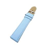 NBCNZCTSAS Tejido liso PU Banda de reloj de correa de cuero 1 2 mm, 14 mm, 16 mm, 18 mm, 20 mm Mira las correas de reloj de los colores de los dulces for los relojes(Blue,22mm)