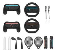NBCP Kit de accesorios deportivos 14 en 1 para Nintendo Switch 2 (2025) - Paquete de juegos de control de movimiento con volantes, raquetas, espadas, palos de golf, correas de piernas y empuñaduras