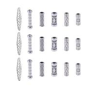 NBEADS 1 Caja de 120 Piezas de Cuentas Espaciadoras de Tubo de Aleación Vintage, Collares Sueltos de Columna de Metal de Estilo Tibetano DIY Crafting Connector Accesorios, Plata Antigua