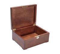 NBEADS 1 caja de almacenamiento de madera con tapa articulada, caja rectangular decorativa de madera para organizar joyas, guardar fotos y decoraciones, 28,1 x 21,5 x 12,7 cm